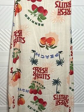 Cream Fruit-Print Maxi Dress - Fresh Fruits Motif